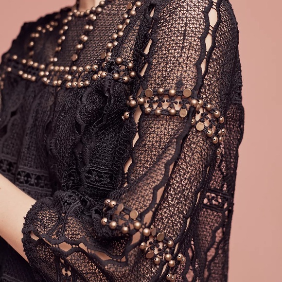Maeve Black Auralis Lace Blouse Anthropologie - Picture 2 of 7